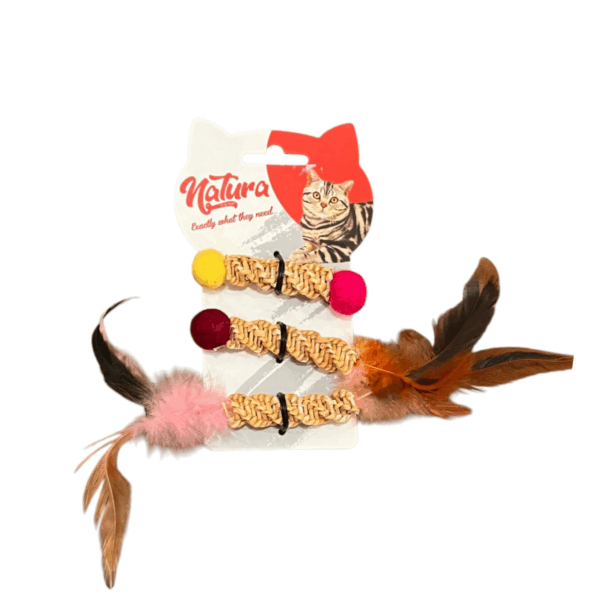 Natura Feathered Dental Slim Triple Cat Toy