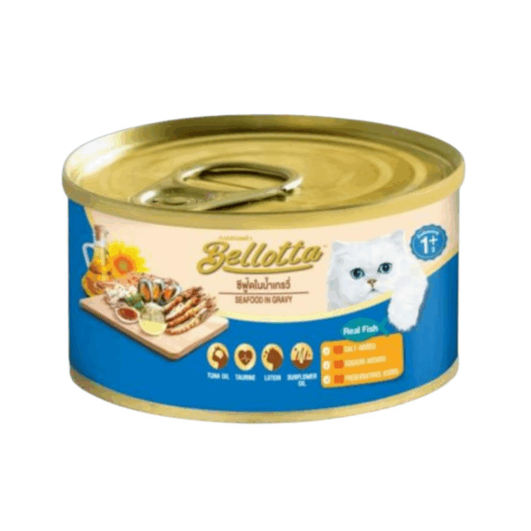 Bellotta Premium Seafood in Gravy – 85g Gourmet Canned Wet Food for Cats