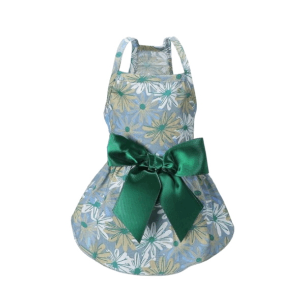 pet dress with classic green bow L size