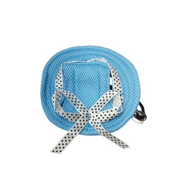 Stylish Pet Hat – Cute Blue Design with Polka Dot Bow, Small Size
