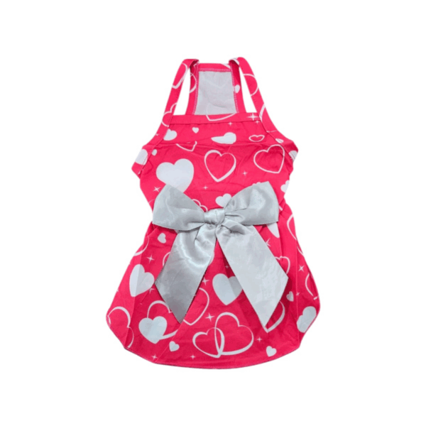 Fashionable Dress With Elegant Bow In Small Size In Red And Gray Color