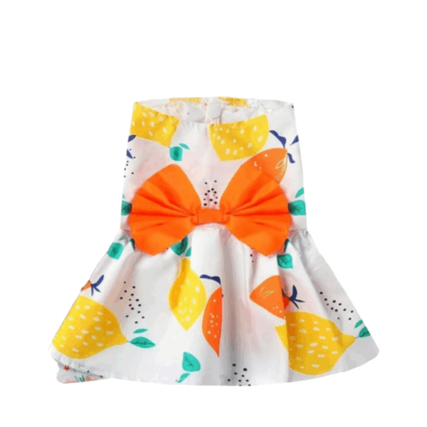 Classic dress with a bow for pets, size M, in different colors