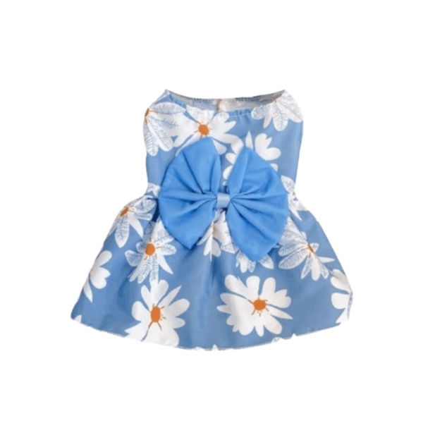 Classic dress with a bow for pets, size M, in different colors