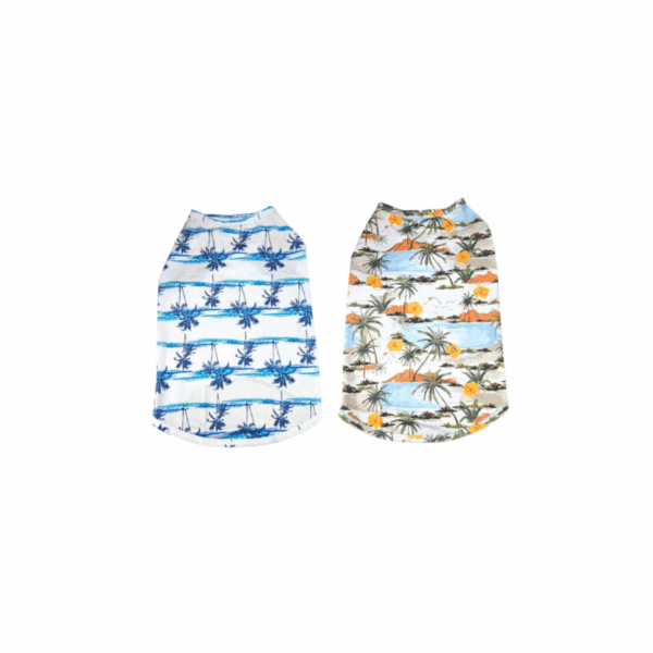 Set Of 2 Pcs Pet Shirt Palms Pattern