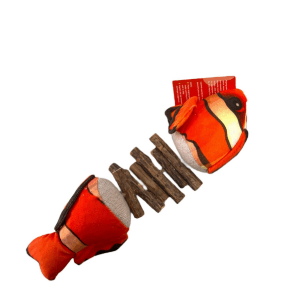 Fish Toys For Indoor Cats With Wooden Sticks - Orange Color