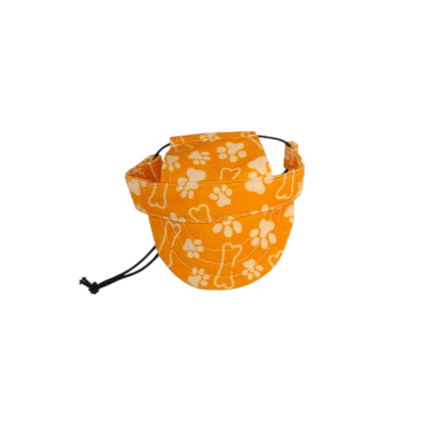 Orange Pet Hat with Paw & Bone Pattern – Fun and Stylish Design, Size S