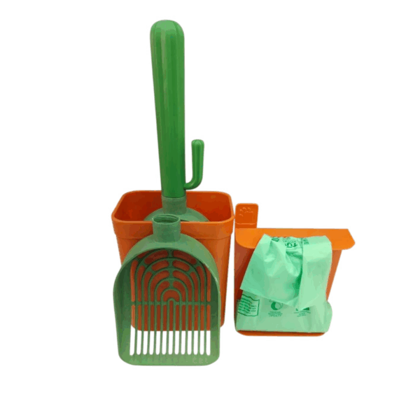Cactus Cat Litter Scooper Set – Green & Orange