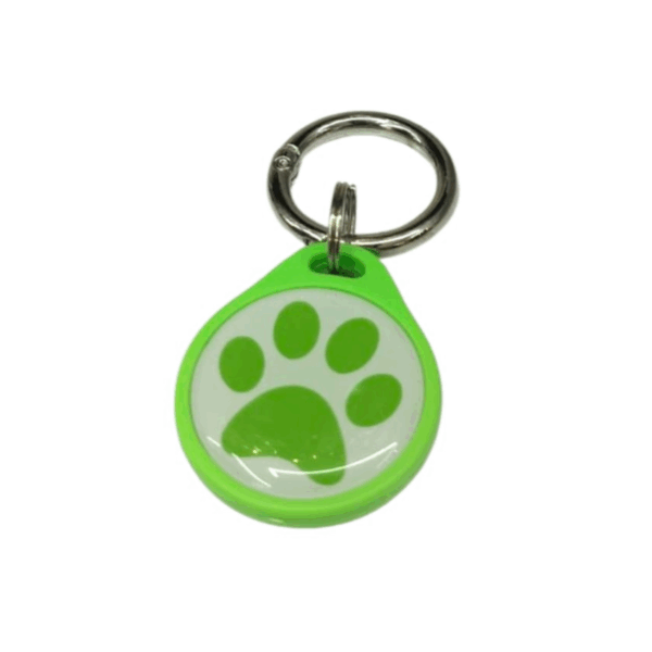 Smart QR Code Pet Tracking Tag – Paw Design in Bright Green