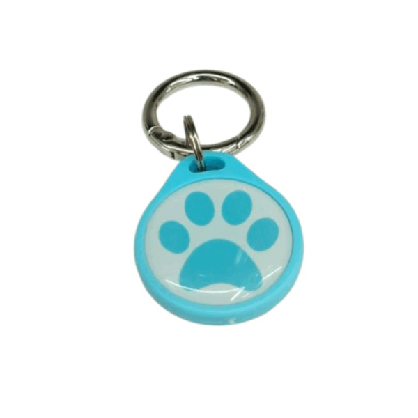 Smart QR Code Pet Tracking Tag – Paw Design in Blue