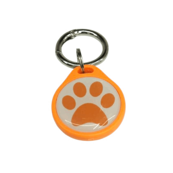 Smart QR Code Pet Tracking Tag – Paw Design in Orange