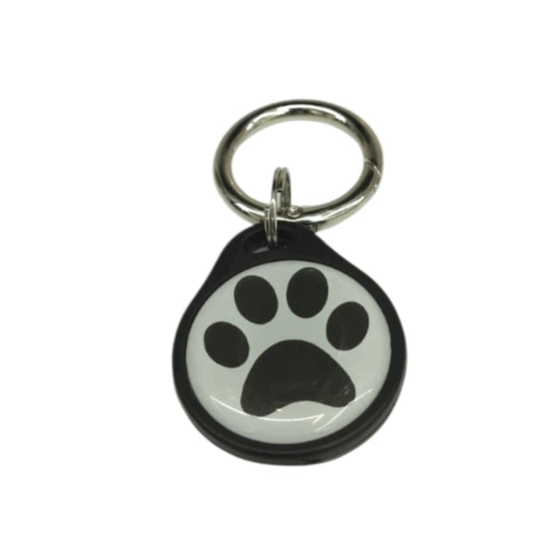 Smart QR Code Pet Tracking Tag – Paw Design in unique Black