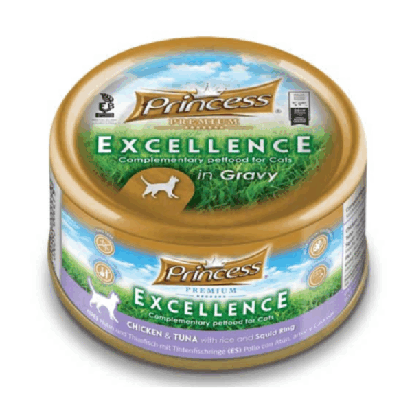 Princess Excellence Chicken & Tuna With Rice & Squid Ring Cat Wet Food 70G