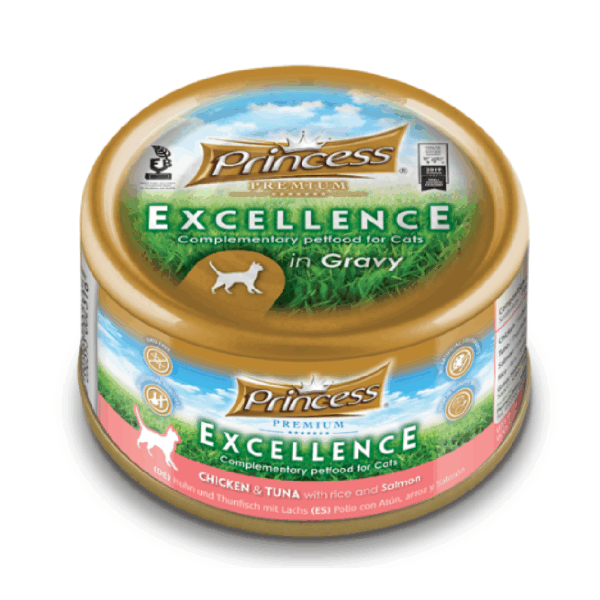 Princess Excellence Chicken & Tuna With Rice & Salmon Cat Wet Food 70G