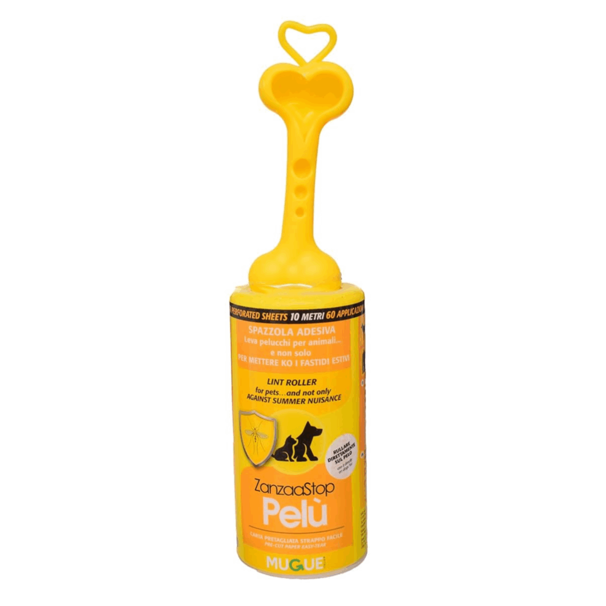 Pelu Pet Dog Mugue Lint Roller – Fast Fur Cleaning & Mosquito Defense (60 Sheets, Yellow)