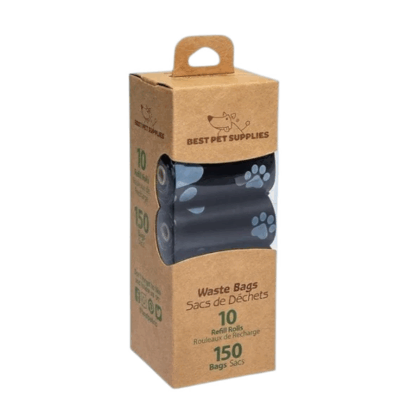 Dog Poop Bags Leak Proof and Tear Resistant, Thick Plastic 10 Rolls 150 Pcs , Black color