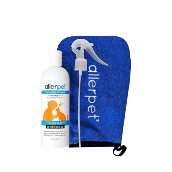 Allerpet Cat Dander Remover – Reduces Allergies & Keeps Your Home Fresh (355ml + Cleaning Glove)