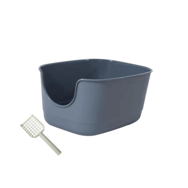 Large Cat Litter Box with High Sides with Low Entry, Easy to Clean,Anti-Splashing with scooper Length 58 CM, Width 46 CM, Height 31 CM