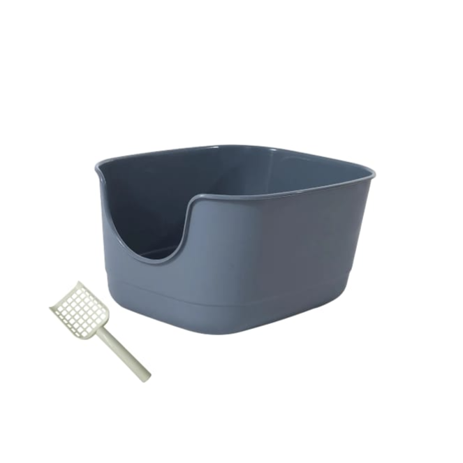Large Cat Litter Box with High Sides with Low Entry, Easy to Clean,Anti-Splashing with scooper Length 58 CM, Width 46 CM, Height 31 CM
