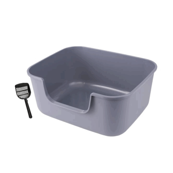 Cat Litter Box with High Sides with Low Entry, Easy to Clean,Anti-Splashing with scooper Length 51 CM Width 38CM Height 22CM