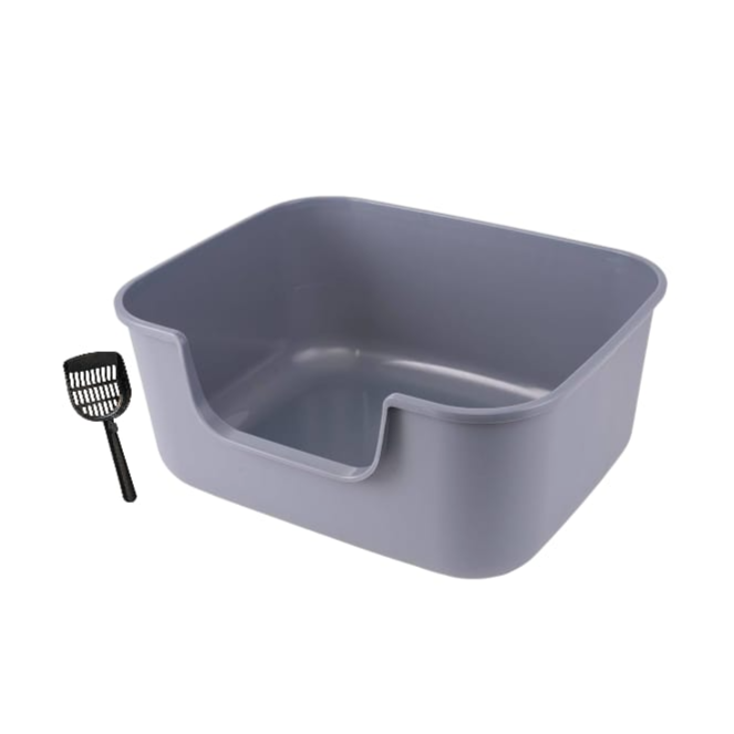 Cat Litter Box with High Sides with Low Entry, Easy to Clean,Anti-Splashing with scooper Length 51 CM Width 38CM Height 22CM