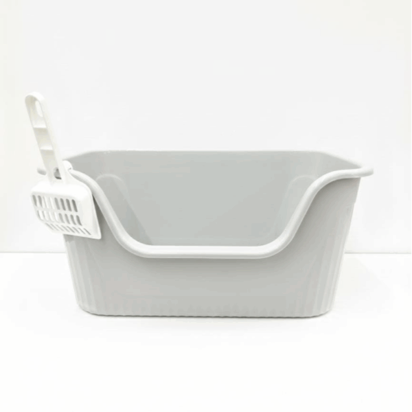 Cat Litter Box with High Sides with Low Entry, Easy to Clean,Anti-Splashing with scooper , Length 55 CM, Width 38 CM, Height 26 CM