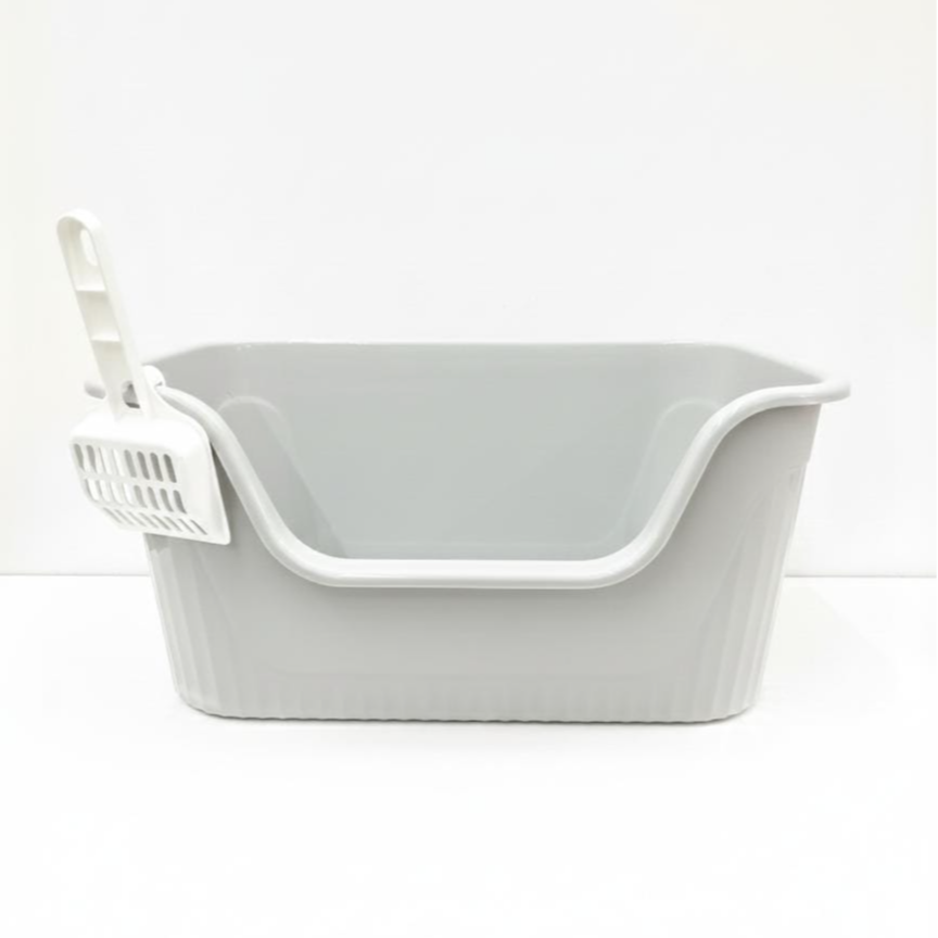 Cat Litter Box with High Sides with Low Entry, Easy to Clean,Anti-Splashing with scooper , Length 55 CM, Width 38 CM, Height 26 CM