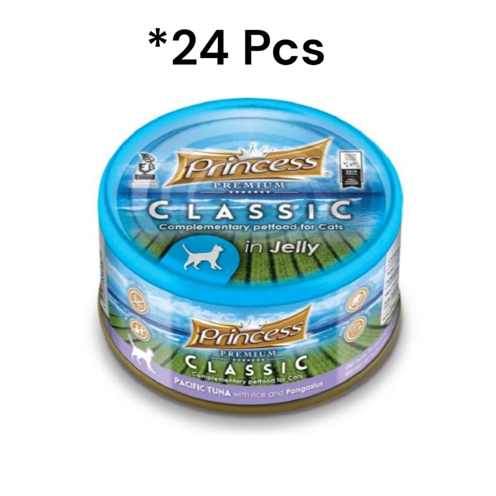 Princess Premium Pacific Tuna With Rice & Pangasius Cat Wet Food 170G* 24 Pcs برنسيس بريميوم طعام رطب للقطط مع تونة المحيط والأرز والبنجاسياس - 170 جرام* 24 قطعه