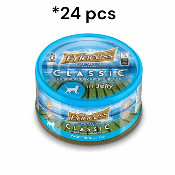 Princess Premium Pacific Tuna With Rice Cat Wet Food 170G*24 Pcs برنسيس بريميوم طعام رطب للقطط مع تونة المحيط والأرز - 170 جرام* 24 قطعه