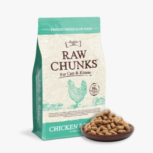 Absolute Bites Raw Chunks Freeze Dried Raw Food for Cats & Kittens – Chicken Recipe 150 g