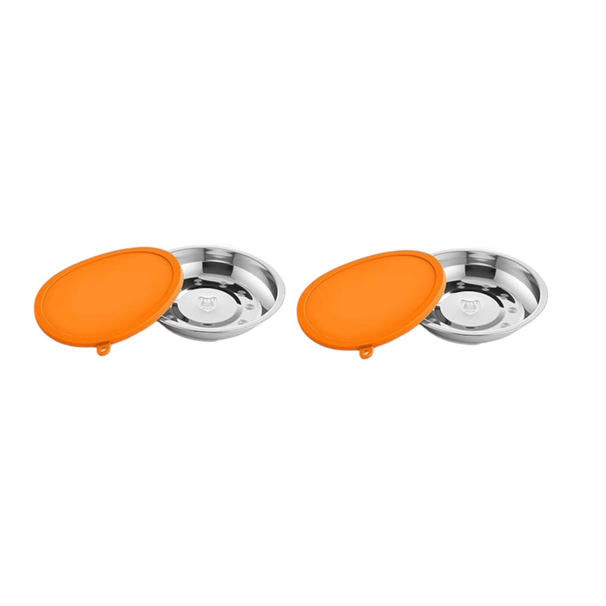 Set of 2 Pcs Patellae Bowls with Silicone Lids Portable Food and Water Dishes for Pets  طقم عدد قطعتين من أوعية طعام وماء محمولة للحيوانات الأليفة بأغطية سيليكون، قابلة للإغلاق