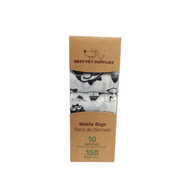 Dog Poop Bags Leak Proof and Tear Resistant, Thick Plastic 10 Rolls 150 Pcs , black & white color