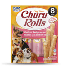 Churu Rolls for Dog Chicken Recipe wraps Chicken with Salmon Recipe 12g*8 pcs
