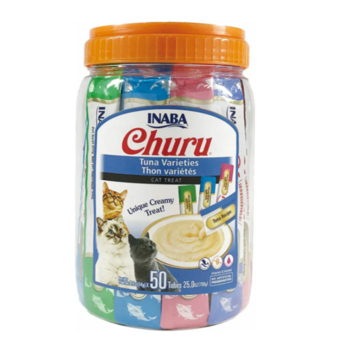 50 pcs of Creamy Soft, Texture & Savory Flavors Stick for cat with Tuna Varieties