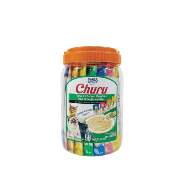 Churu Creamy Cat Treat – 50 pcs with Tuna & Chicken Flavors (50 × 14g)