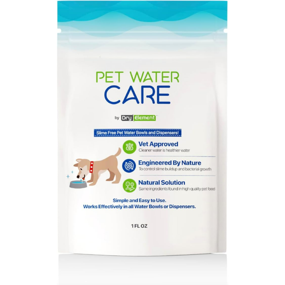 Dry Element Pet Water Drops for Dental and Oral Care for Fresh Breath and Cleaner, Healthy Teeth