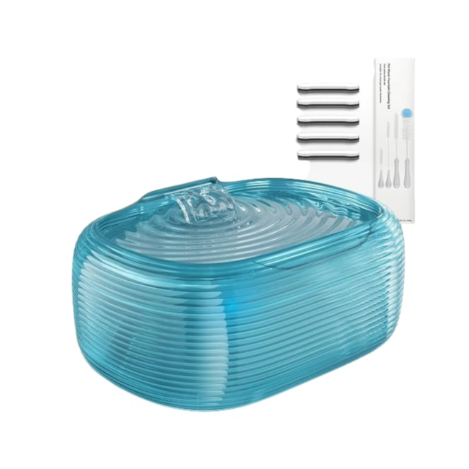 Pet Water Quiet Fountain 10L Large Capacity, with 5 Replacement Filters and 4 Cleaning Brushes , Water Shortage Reminder , Multiple Filtration Systems
