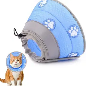 Soft Cone Cat Recovery Collar to Prevent Licking After Surgery Adjustable Medium