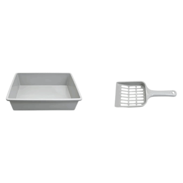 Cat Litter Box Easy to Clean Durable Nonstick, with scooper, 38*27*10 cm