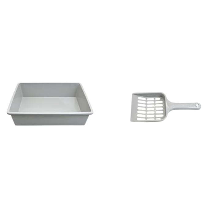 Cat Litter Box Easy to Clean Durable Nonstick, with scooper, 38*27*10 cm