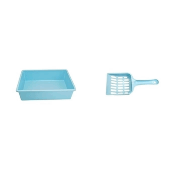 Cat Litter Box Easy to Clean Durable Nonstick, with scooper, 38*27*10 cm