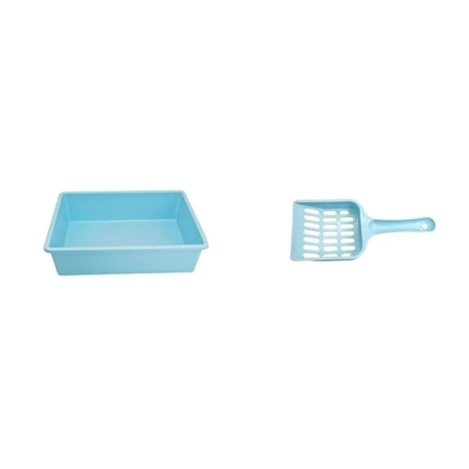 Cat Litter Box Easy to Clean Durable Nonstick, with scooper, 38*27*10 cm