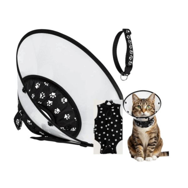 Recovery Cone Kit Post Surgical Soft Pet Vest, Collar, and Non-Irritating Protection Cone Medium Size