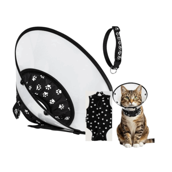 Recovery Cone Kit Post Surgical Soft Pet Vest, Collar, and Non-Irritating Protection Cone Small Size