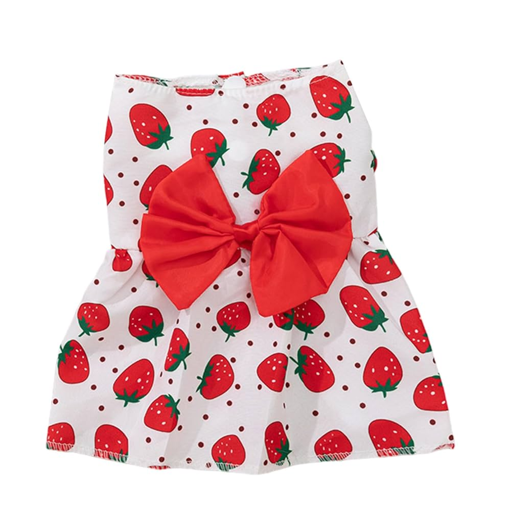 Classic dress with a bow for pets, size S, in different colors - فستان كلاسيكي مع فيونكا للحيوانات الأليفة مقاس صغير بألوان وأشكال