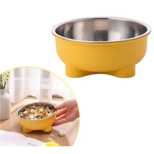 Stainless Steel Pet Bowl, with a simple design suitable for everyday use - وعاء طعام للحيوانات الأليفة مصنوع من الفولاذ المقاوم للصدأ، ذو تصميم بسيط مناسب للاستخدام اليومي