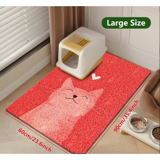 Toilet Mat non-slip waste mat designed for waste disposal and cleaning. Easy to clean and features a multi-layered circular filter red color l size 60*90cm.-حصيرة فضلات مقاومة للبول، غير قابلة للانزلاق، مصممة للفضلات والتنظيف.  سهلة التنظيف وتتميز بفلتر دائري متعدد الطبقات
