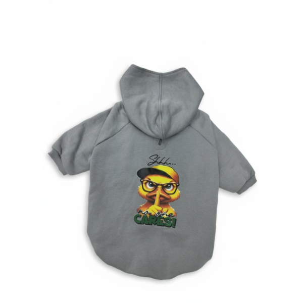 Stylish and soft dog jacket with hood Large size - gray - سترة انيقة وناعمة للكلاب بغطاء رأس قابل للتعديل مقاس كبير , رمادي