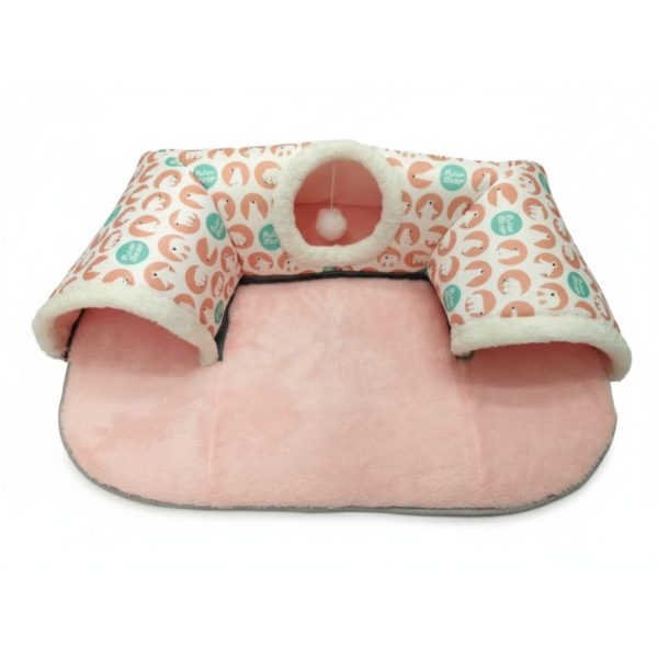 Cozy Plush Tunnel Bed for pets For Play & Hideaway, Length 76 cm Width 55 cmرير نفق مخملي مريح للحيوانات الأليفة - مكان للعب والاختباء قابل للفصل , الطول 76 سم، العرض 55 سم