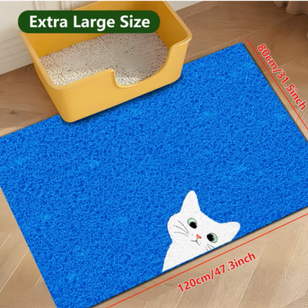 Cat Litter Box Mat , Urine Proof Non-Slip ,keeps your home clean and prevents litter from scattering, Easy to Clean large size 120*80 cm  حصيره صندوق فضلات القطط غير قابلة للانزلاق تحافظ علي نظافة منزلك ومنع تناثر الرمل, سهلة التنظيف , مقاومة للبول مقاس كبير 120*80 سم