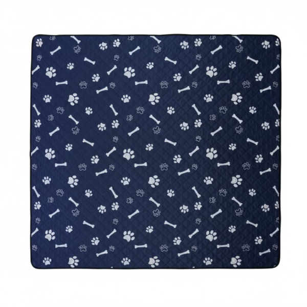 Pet mat blue bone Large 182.88cm x 182.88cm/121.92cm x 165.1cm Washable and Reusable Dog Pads with Excellent Absorbency, - فوط كبيرة قابلة للغسل وإعادة الاستخدام للكلاب، مقاس 182.88 سم × 182.88 سم / 121.92 سم × 165.1 سم، تتميز بقدرة امتصاص ممتازة، وقماش مانع للتسرب